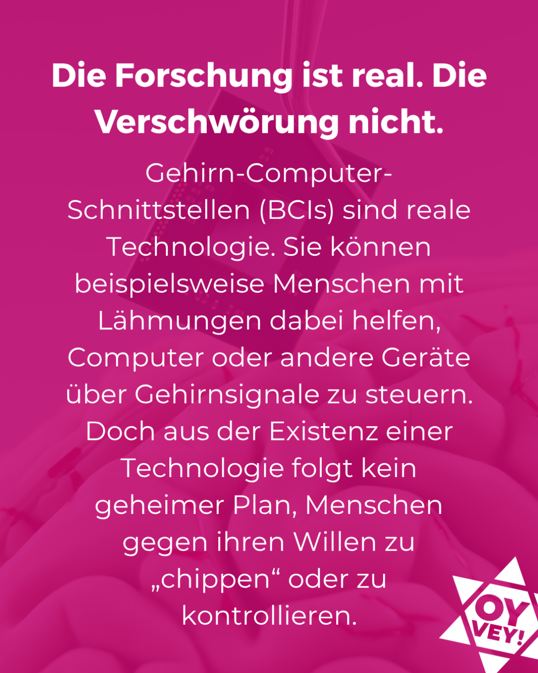 Slide 2 zum Mythos "Mikrochips zur Gedankenkontrolle"